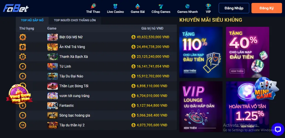 Trò chơi sòng bạc trực tiếp 789live code